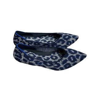 Rothy's Blue Gray Pointed Toe Animal Print Women's Shoes Size 12
